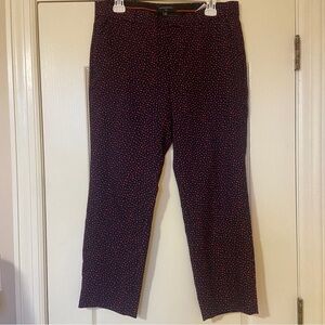 Banana Republic Navy and Red Polka Pants